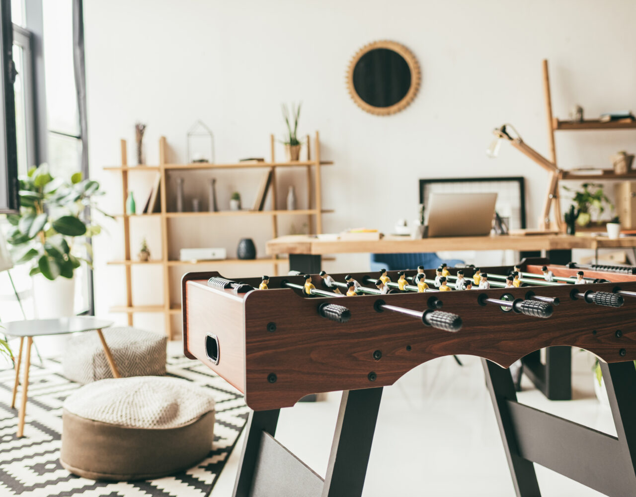 table football in modern office interior